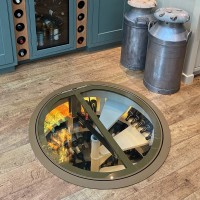 Electric Spiral Cellar Glass Door- Circular Floor Hatch